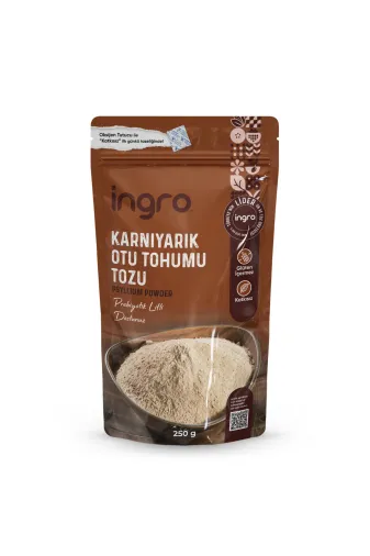 İngro KOU00250 Glutensiz Karnıyarık Otu Tohumu Tozu (Psyllium Powder) 250 G
