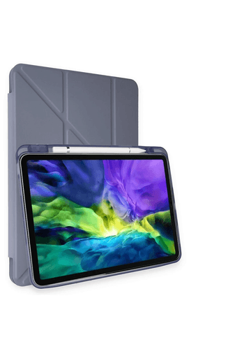 iPad Pro 11 (2021) Kılıf Kalemlikli Hugo Tablet Kılıfı - Lila