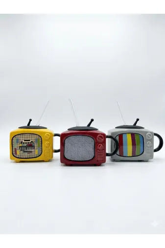j5j5j5j5jjjj4j Retro Tv Tasarımlı Seramik Pipetli Kupa – Nostaljik Hediyelik Bardak