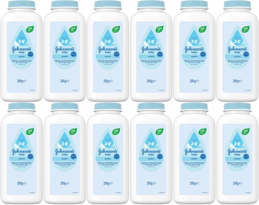 Johnsons Baby Bebek Pudrası 200GR Klasik (%99 Doğal) (12 Li Set)