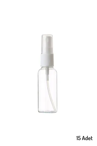 JULIANO OtelBukleti-9212 15 Adet Boş Şişe Spreyli Kolonya Şişesi Doldurulabilir Cep Plastik Parfüm Şişesi 30 Ml