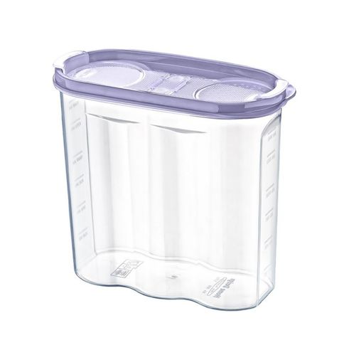just cheap store 115157827 2 Kapaklı Ölçekli Erzak Kuru Gıda Saklama Kutusu Kabı - 1,7 Litre - Sa935 4741 Beyaz