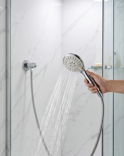 just cheap store 25DYMUCZZZDUŞSETİBEYAZ-3 Kireç Önleyici El Duşu Seti Spiral Duş Hortumu Hareketli Duş Askısı Açık Gri
