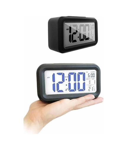 just cheap store 25DYMUUCZZZDİJİTALMASASAATİİİİİİİ3 Dijital Masa Saati Termometreli Takvim Çalar Saat Led Ekran Pilli Antrasit Melanj
