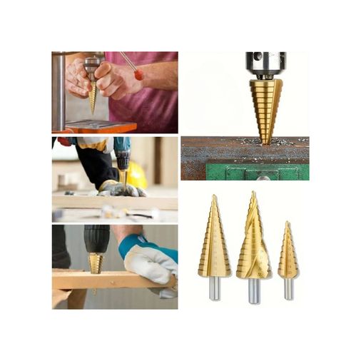 just cheap store 474189AK95YT0095 3 Parça Kademeli Matkap Ucu Paslanmaz Uç Alüminyum Sac Demir Delme Seti 4741