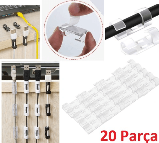 just cheap store 474189GocMC-165 20&amp Apos Li Yapışkanlı Kablo Sabitleyici Şeffaf Klips 4741
