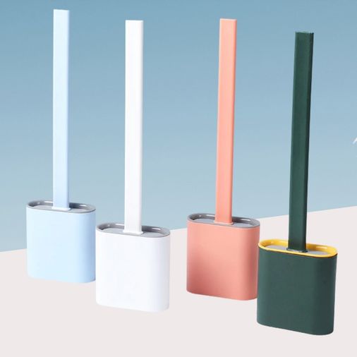 just cheap store 474189X19YT0431 Duvara Monte Edilebilir Kapaklı Askılı Klozet Yumuşak Silikon Başlıklı Tuvalet Fırçası Seti 4741 Açık Gri - Antrasit