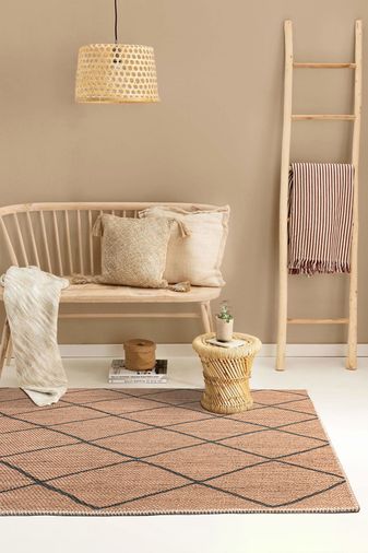 JZ07 Black Doğal Jüt Kilim