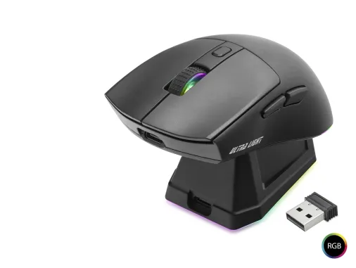 Kablosuz Rgb Mouse Şarj Standlı - Siyah MF1215B