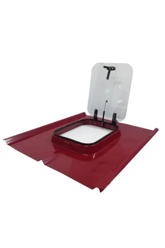 Kaleli Çatı CAMPANBORAMOR Sandviç Panel Amortisörlü Camlı Çıkış Kapağı