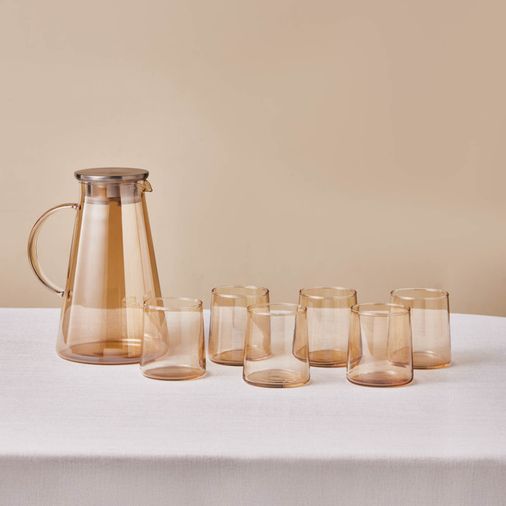 Karaca adgfhjcgfbhm Serene 7 Parça Bardak Seti Amber