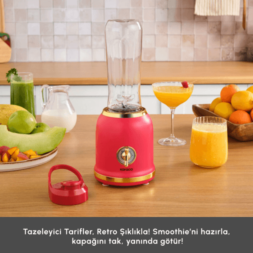 Karaca GHNOJIOPH Retro Personal Kişisel Smoothie Blender Red