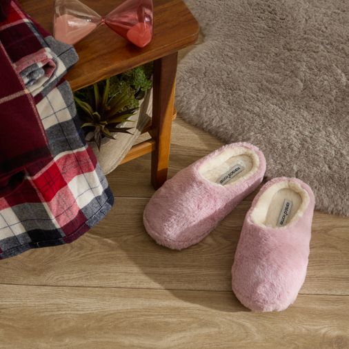 Karaca RFJYTJYHTYT Cosy Peluş Kadın Ev Terliği 40-41 Numara Pembe/beyaz
