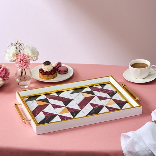 Karaca tgjtuyyt Niva Dikdörtgen Bordo Tepsi 42 Cm