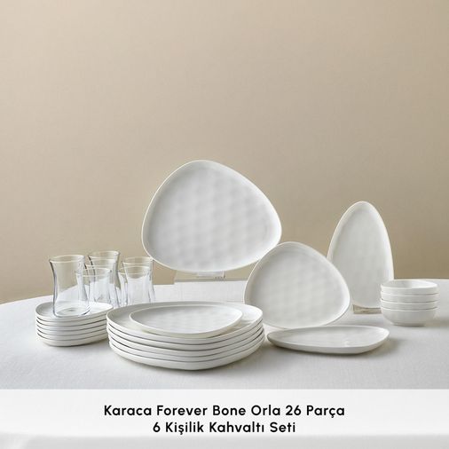 Karaca urutyujölhl Forever Bone Orla 26 Parça 6 Kişilik Kahvaltı Takımı