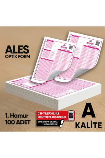 Karakutu Yayınları ALES80GRoptik100FRM4052 Ales Deneme Sınavları İçin 100 Adet Optik Form