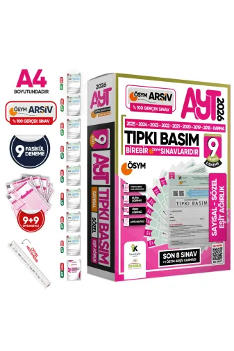 Karakutu Yayınları AYTtıpkıSAYpkt4052 2026 Ayt (Say-Söz-Tm) Ösym Çıkmış Soru Tıpkı Basım 9Lu Deneme Paketi T.g. Video Ve Dijital Çözümlü