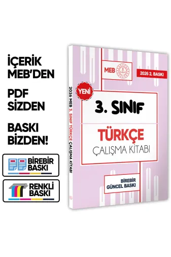 Karakutu Yayınları Meb3sınıfTurkceÇALIŞKİTABI 2026 Meb Ödm İlkokul 3.sınıf Türkçe Çalışma Kitabı Alıştırmalı/etkinlikli Soru Bankası Baski Ücreti