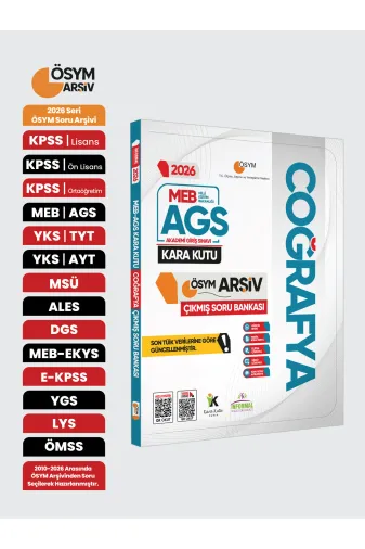 Karakutu Yayınları MEBAGScografya4052 2026 Meb-Ags Coğrafyanın Kara Kutusu Ösym Çıkmış Soru Havuzu Bankası Konu Özetli Dijital Çözümlü