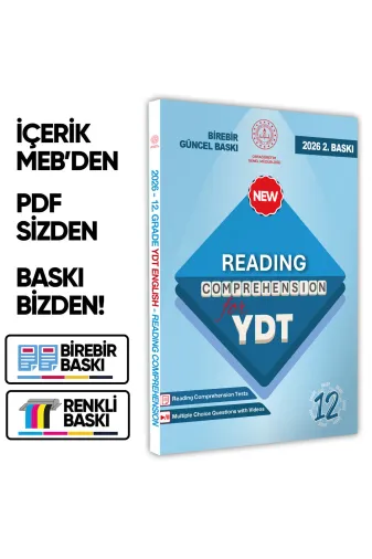 Karakutu Yayınları MEBİYDTingilizce12.snfReading 2026 Ydt Mebi İngilizce 12.sınıf Reading Okuma-Anlama Kitabı Soru Bankası Video Çözümlü Baski Ücreti