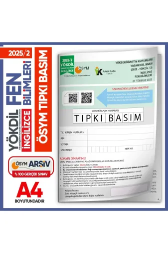 Karakutu Yayınları YOKDILingFEN2025/2 2025/2 Yökdil İngilizce Fen Bilimleri Ösym Çıkmış Soru Tıpkı Basım Deneme Kitapçığı Türkiye Geneli