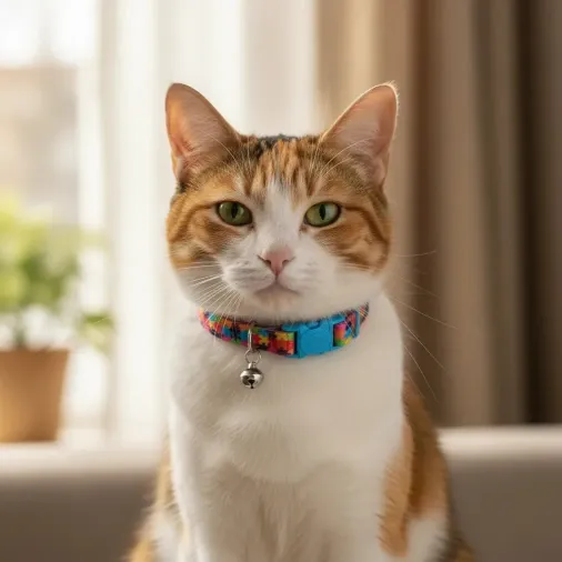 Kedi Boyun Tasması Puzzle Desenli Standart