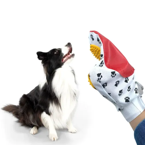 Kedi Köpek Yıkama Tüy Açıcı Düğüm Çözücü Plastik Tımar Masaj Eldiveni El Fırçası (4745)
