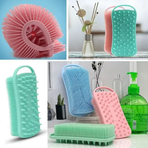 Kendiliğinden Askılı Peeling ve Masaj Etkili Silikon Banyo Vücut Fırçası (4745)