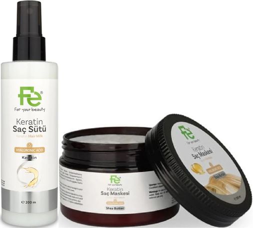 Keratin Saç Sütü 200ML & Saç Maskesi 300ML