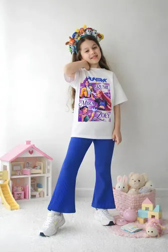 Kız Çocuk Tam Kalıp Üst Oversize Alt Taytlı Hun Tasarım13 Alt Üst Takım