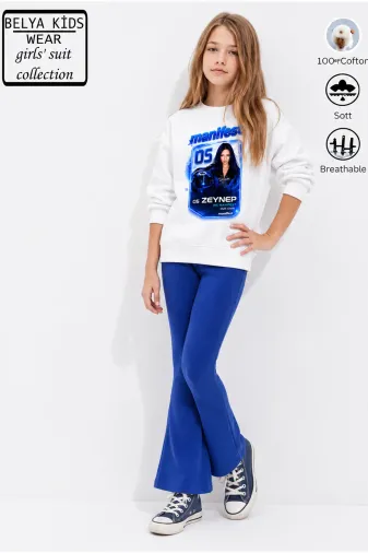 Kız Çocuk Tam Kalıp Üst Oversize Alt Taytlı Zoktay Tasarım 228 Alt Üst Takım