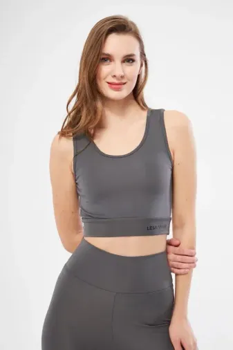 Kolsuz Dalgiç Baskılı Crop - Füme - M - Füme