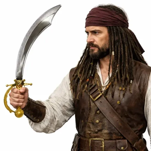Korsan Temalı Parlak Metal Görünümlü 45 cm Kılıç