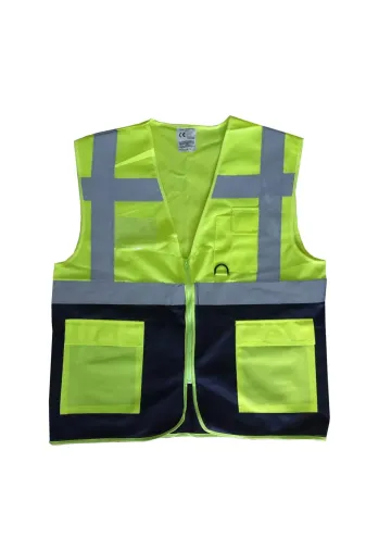 KÜÇÜK HAZİNE MEY019996670025973 Mey İthalat® Yönetici İkaz Yeleği Sarı/lacivert L Beden