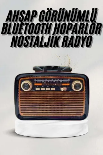 KÜÇÜK HAZİNE MEYTDUCZZZZKTF1467RADYOOOO3 Mey İthalat® Bluetooth Hoparlör Ahşap Renk Vintage Işıklı Nostaljik Radyo Fm Ahşap Görünümlü