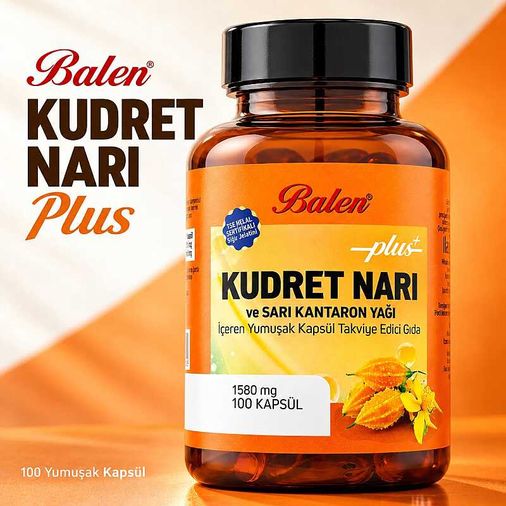 Kudret Narı Plus+ Ve Sarı Kantaron Yağı 1580 Mg 100 Kapsül