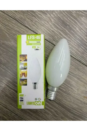 Lightson lps-46 3' Lü E14 46W 3000K Dimlenir Solf Mum Ampul