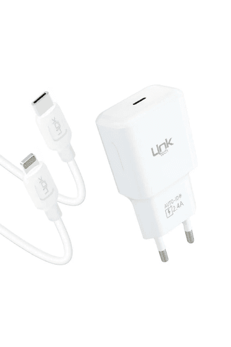 Linktech T447E Strong Eco 12W Type-C Şarj Aleti Ve Type-C To Lightning Kablo Set