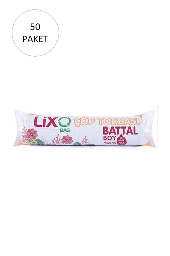 Lixo RT-RYL-HMR10955 Battal Boy Çöp Torbası 75 X 90 Cm 10 Lu Rulo X 50 Paket = 500 Adet (Mavi)