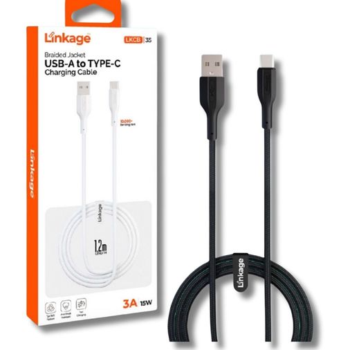 LKCB-35x Linkage Lkcb-35 15W  3A Usb-A To Type-C 1.2 Metre Şarj Kablosu