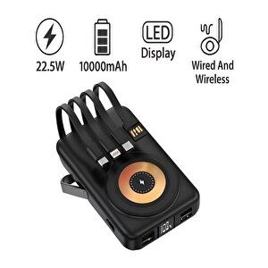 Lkp-63 22.5W, 1000Mah Dahili Kablolu, Stand Ayaklı Lcd Göstergeli Kablosuz Powerbank