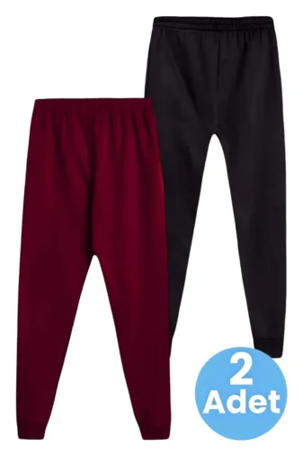 MADGL3003-B Çocuk Unisex Beli Lastikli Jogger Eşofman Altı 2'li Set
