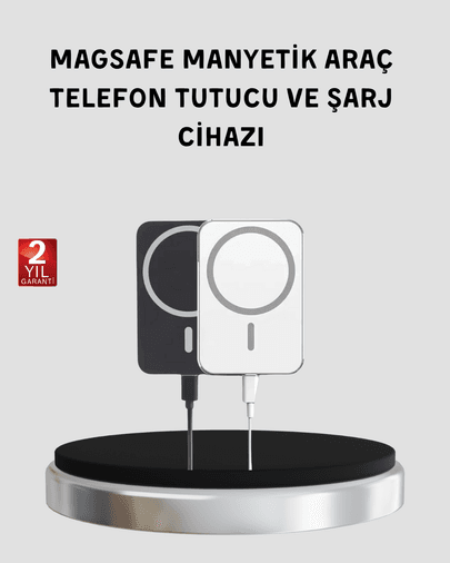 MagSafe Uyumlu Kablosuz Powerbank – Güçlü Mıknatıs, Hızlı Şarj, Kompakt Tasarım