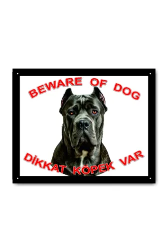 Makri kopekcanecorsosiyah Cane Corso Dikkat Köpek Var Levhası Beware Of Dog Siyah