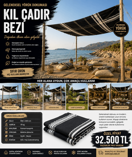 Mandaş Kıl Çadır bezi 580*450 cm