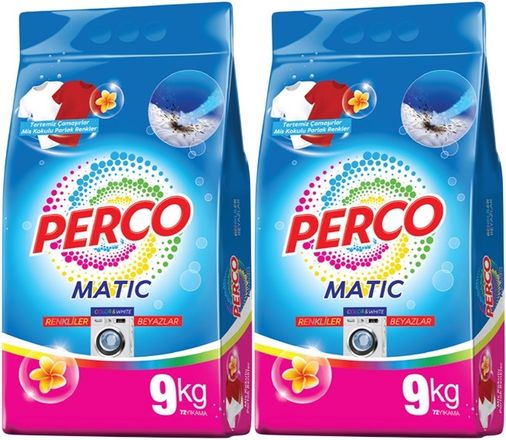 Matik Toz Çamaşır Deterjanı 18KG Beyazlar ve Renkliler Tüm Çamaşırlar (144 Yıkama) (2PK*9KG)