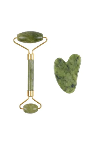 MEKs TTT-24242412073 Jade Roller Gua Sha Taşı Seti