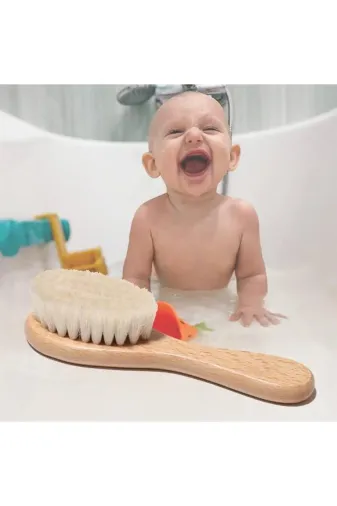 MEKs TTT-24242415912 Keçi Kılı Organik Bebek Banyo Tarağı