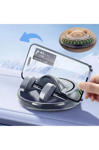 MEKs TTT-24242444359 360° Dönebilen Yapışkanlı Numaratörlü Araç Telefon Tutucu