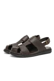 Messina Hakiki Deri Erkek Sandaleti, Hakiki Deri Sandalet, Ortopedik Taban Sandalet, Hafif
